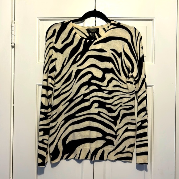Charter Club Sweaters - Black and White Cashmere Sweater